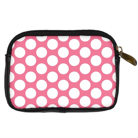 Pink Polkadot Digital Camera Leather Case from ArtsNow.com Back