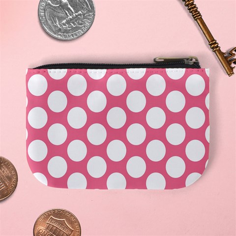 Pink Polkadot Coin Change Purse from ArtsNow.com Back