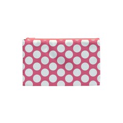 Pink Polkadot Cosmetic Bag (Small) from ArtsNow.com Front