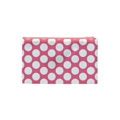 Pink Polkadot Cosmetic Bag (Small) from ArtsNow.com Back