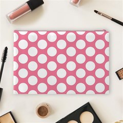 Pink Polkadot Cosmetic Bag (Large) from ArtsNow.com Back