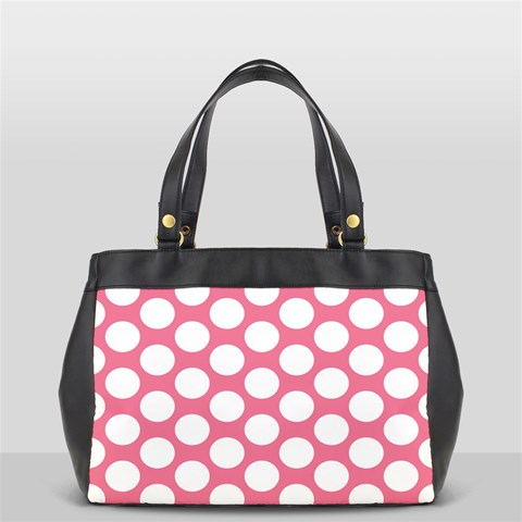 Pink Polkadot Oversize Office Handbag (Two Sides) from ArtsNow.com Back