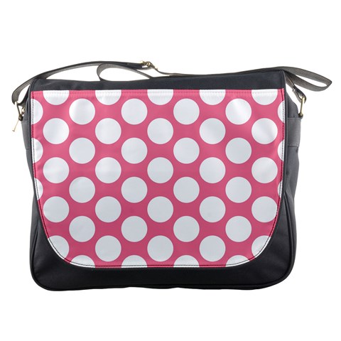 Pink Polkadot Messenger Bag from ArtsNow.com Front