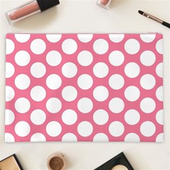 Pink Polkadot Cosmetic Bag (XXL) from ArtsNow.com Back