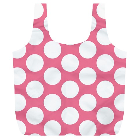 Pink Polkadot Reusable Bag (XL) from ArtsNow.com Back