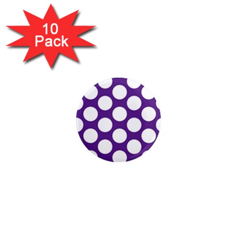 Purple Polkadot 1  Mini Button Magnet (10 pack) from ArtsNow.com Front