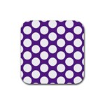 Purple Polkadot Drink Coaster (Square)