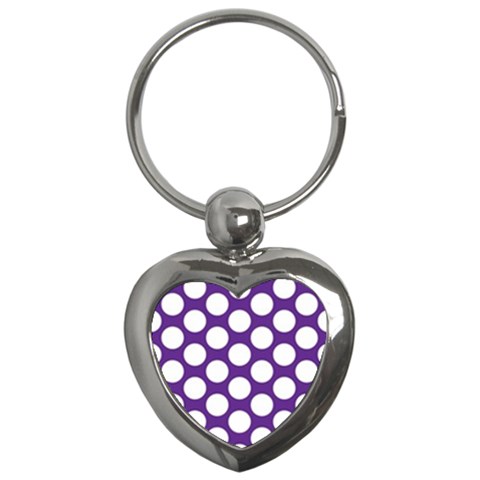 Purple Polkadot Key Chain (Heart) from ArtsNow.com Front