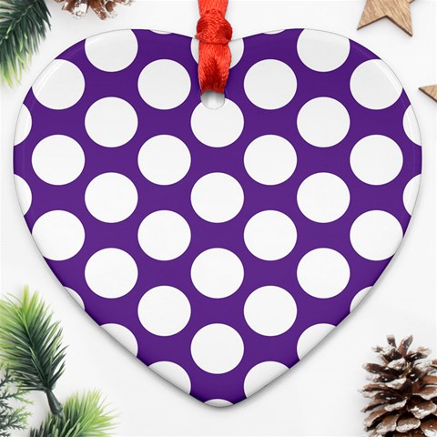 Purple Polkadot Heart Ornament (Two Sides) from ArtsNow.com Back