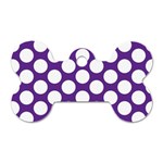 Purple Polkadot Dog Tag Bone (Two Sided)