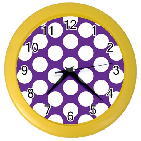 Purple Polkadot Wall Clock (Color) from ArtsNow.com Front