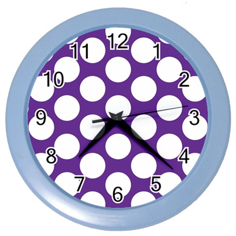 Purple Polkadot Wall Clock (Color) from ArtsNow.com Front