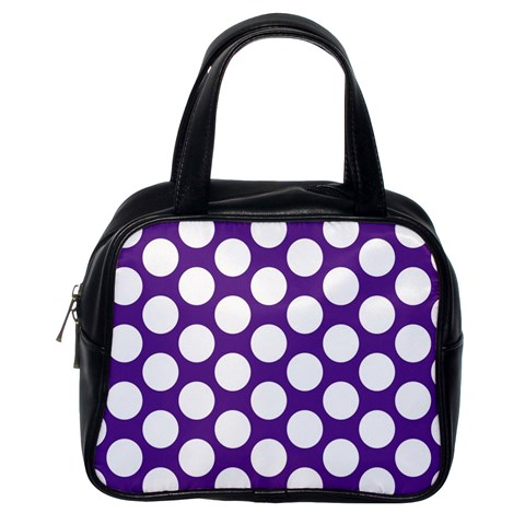 Purple Polkadot Classic Handbag (One Side) from ArtsNow.com Front