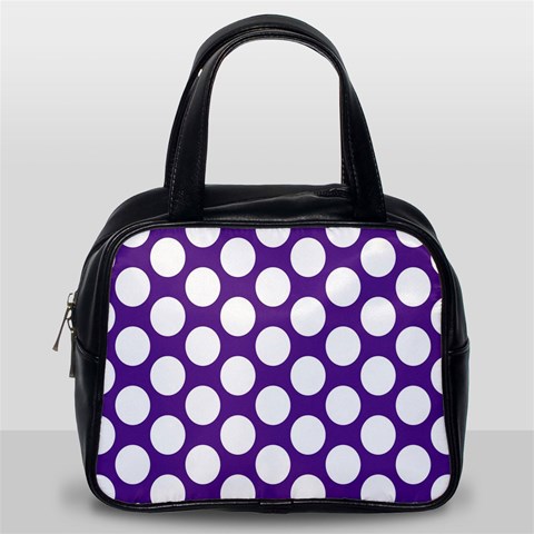 Purple Polkadot Classic Handbag (Two Sides) from ArtsNow.com Back