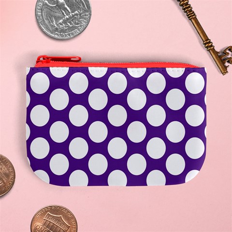 Purple Polkadot Coin Change Purse from ArtsNow.com Front