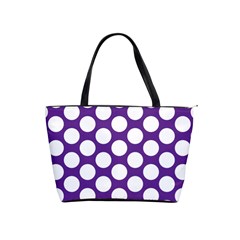 Purple Polkadot Large Shoulder Bag from ArtsNow.com Front