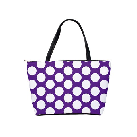 Purple Polkadot Large Shoulder Bag from ArtsNow.com Back