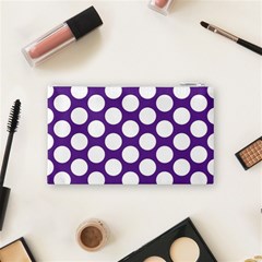 Purple Polkadot Cosmetic Bag (Small) from ArtsNow.com Back