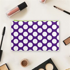 Purple Polkadot Cosmetic Bag (Medium) from ArtsNow.com Front