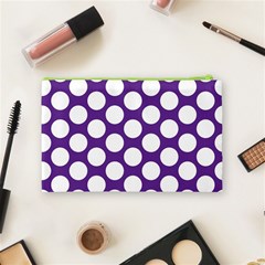 Purple Polkadot Cosmetic Bag (Medium) from ArtsNow.com Back