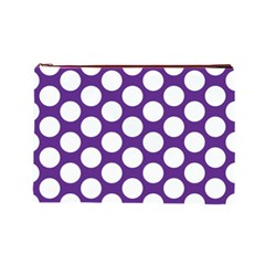 Purple Polkadot Cosmetic Bag (Large) from ArtsNow.com Front