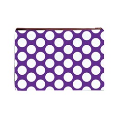 Purple Polkadot Cosmetic Bag (Large) from ArtsNow.com Back