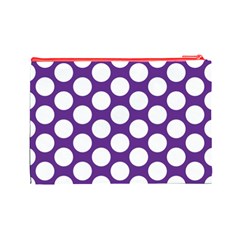 Purple Polkadot Cosmetic Bag (Large) from ArtsNow.com Back