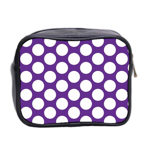 Purple Polkadot Mini Travel Toiletry Bag (Two Sides) from ArtsNow.com Back