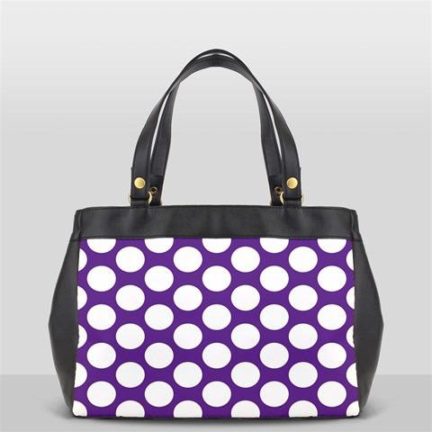 Purple Polkadot Oversize Office Handbag (Two Sides) from ArtsNow.com Back