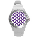 Purple Polkadot Plastic Sport Watch (Large)