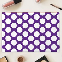 Purple Polkadot Cosmetic Bag (XXL) from ArtsNow.com Back