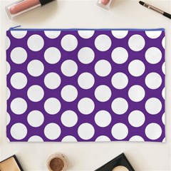 Purple Polkadot Cosmetic Bag (XXXL) from ArtsNow.com Front