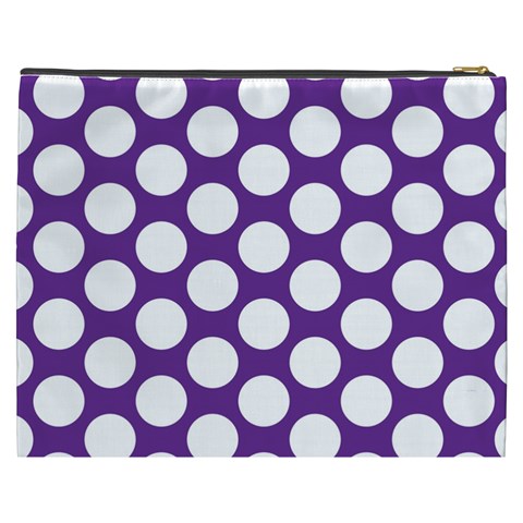 Purple Polkadot Cosmetic Bag (XXXL) from ArtsNow.com Back