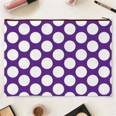 Purple Polkadot Cosmetic Bag (XXXL) from ArtsNow.com Back