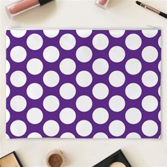 Purple Polkadot Cosmetic Bag (XXXL) from ArtsNow.com Back