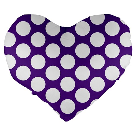 Purple Polkadot 19  Premium Heart Shape Cushion from ArtsNow.com Back