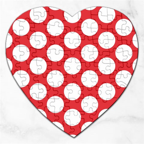 Red Polkadot Jigsaw Puzzle (Heart) from ArtsNow.com Front