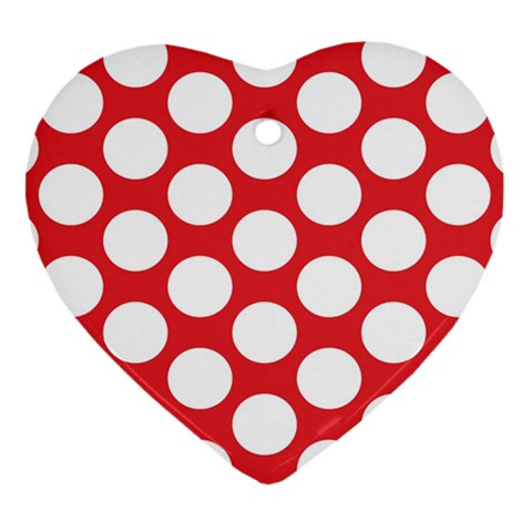 Red Polkadot Heart Ornament (Two Sides) from ArtsNow.com Back