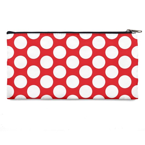 Red Polkadot Pencil Case from ArtsNow.com Back