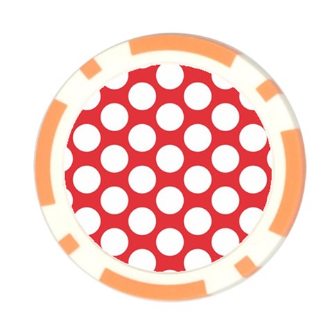 Red Polkadot Poker Chip (10 Pack) from ArtsNow.com Front