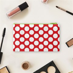 Red Polkadot Cosmetic Bag (Small) from ArtsNow.com Back