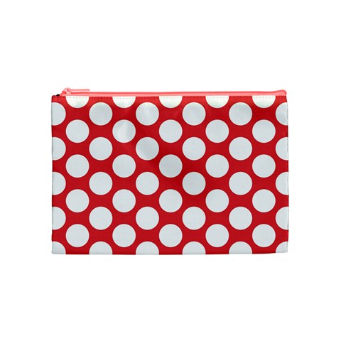 Red Polkadot Cosmetic Bag (Medium) from ArtsNow.com Front