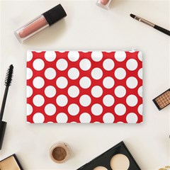 Red Polkadot Cosmetic Bag (Medium) from ArtsNow.com Back