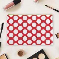 Red Polkadot Cosmetic Bag (Large) from ArtsNow.com Front