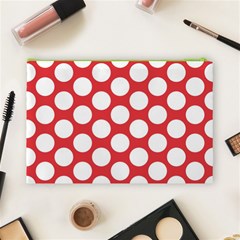 Red Polkadot Cosmetic Bag (Large) from ArtsNow.com Back