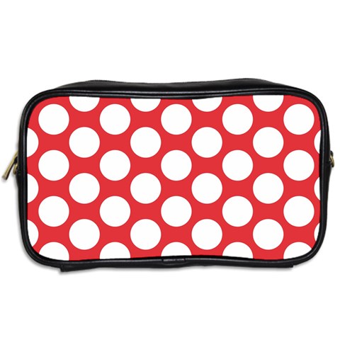 Red Polkadot Travel Toiletry Bag (Two Sides) from ArtsNow.com Back