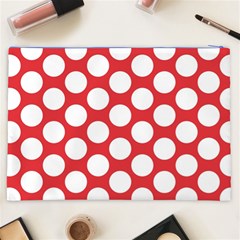 Red Polkadot Cosmetic Bag (XXL) from ArtsNow.com Back