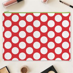 Red Polkadot Cosmetic Bag (XXXL) from ArtsNow.com Front