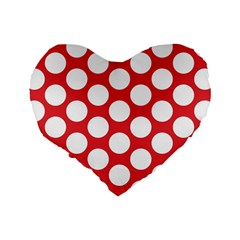 Red Polkadot 16  Premium Heart Shape Cushion  from ArtsNow.com Back