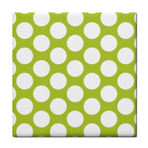 Spring Green Polkadot Ceramic Tile from ArtsNow.com Front